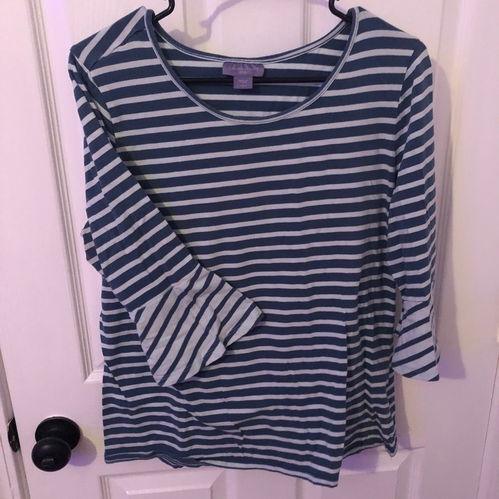 Blue Striped Bell sleeve Shirt